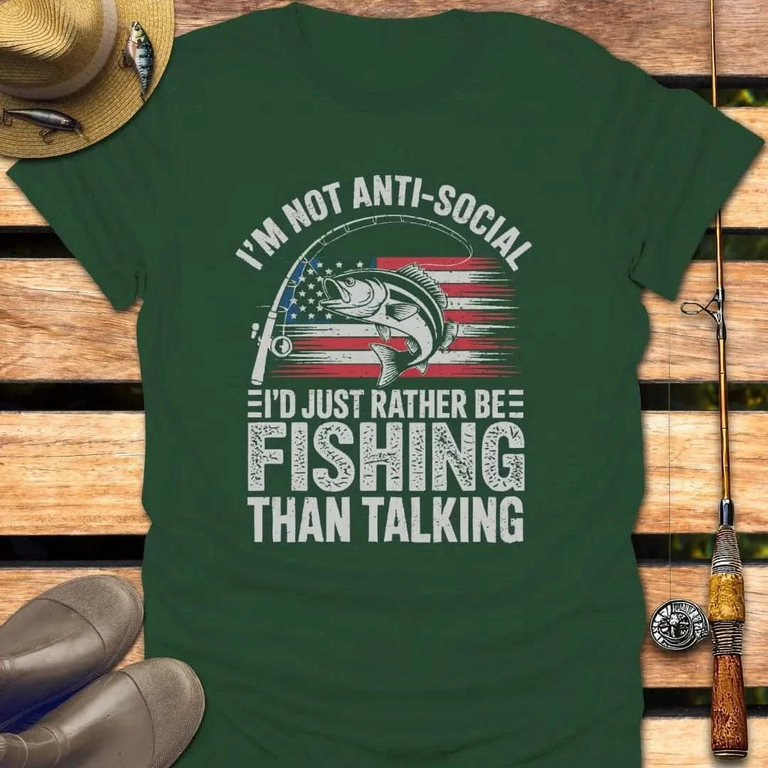 ANTI SOCIAL T-Shirt FISHING T-Shirt Forest Green / S