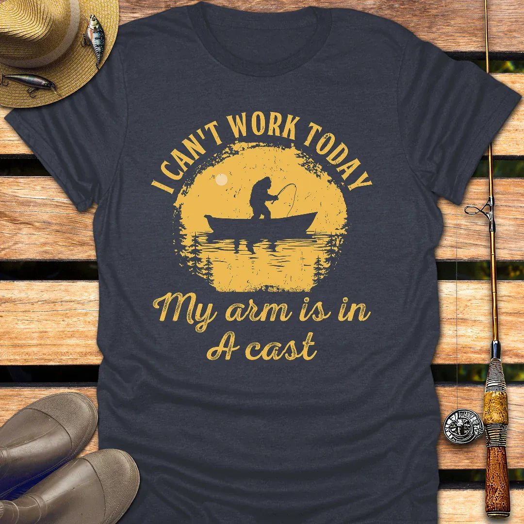 ARM IN CAST T-Shirt FISHING T-Shirt Heather Navy / S