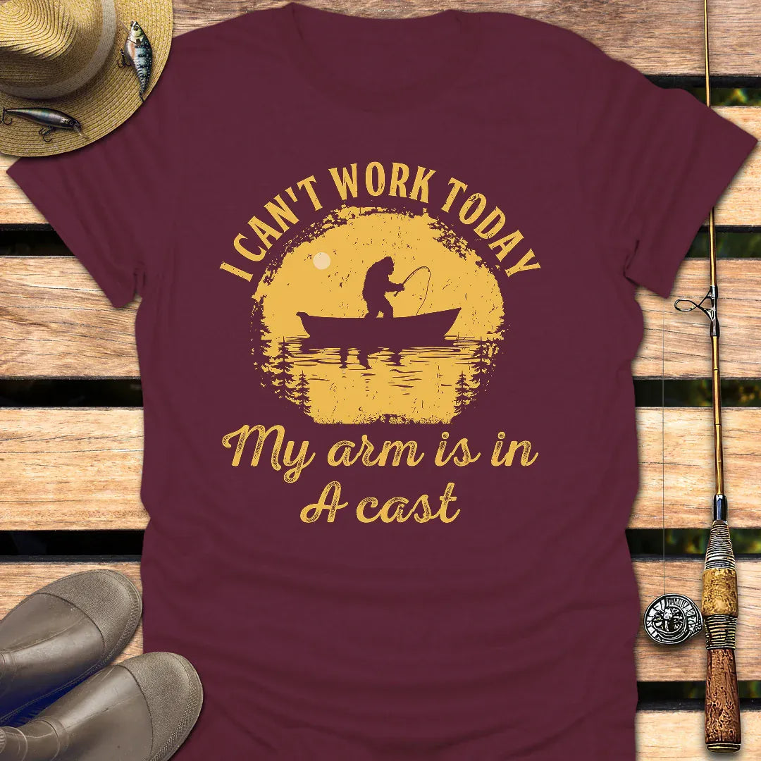 ARM IN CAST T-Shirt FISHING T-Shirt Maroon / S
