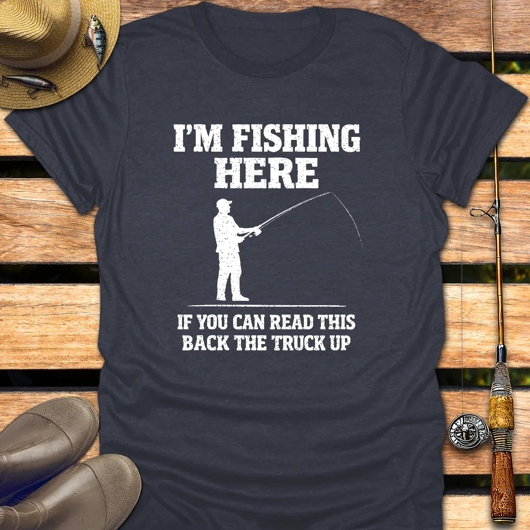 BACK THE TRUCK UP T-Shirt FISHING T-Shirt Heather Navy / S