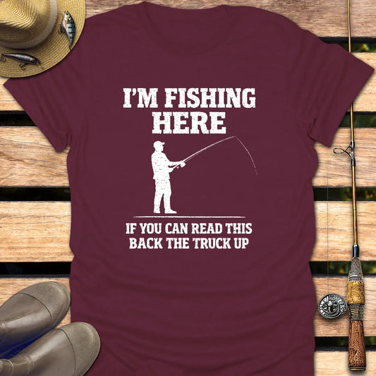 BACK THE TRUCK UP T-Shirt FISHING T-Shirt Maroon / S