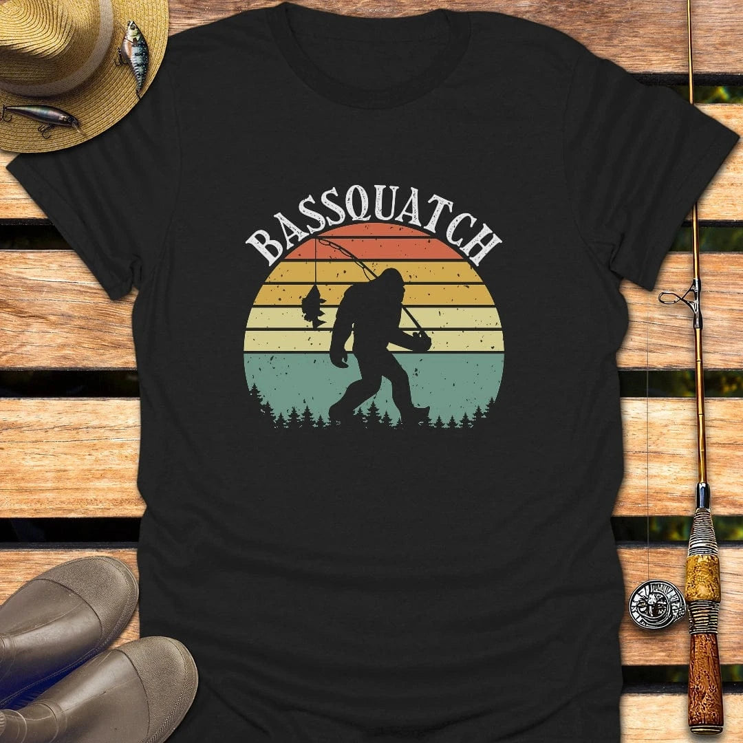 BASSQUATCH T-Shirt FISHING T-Shirt Black / S