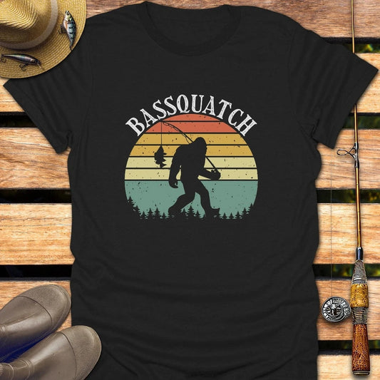 BASSQUATCH T-Shirt FISHING T-Shirt Black / S