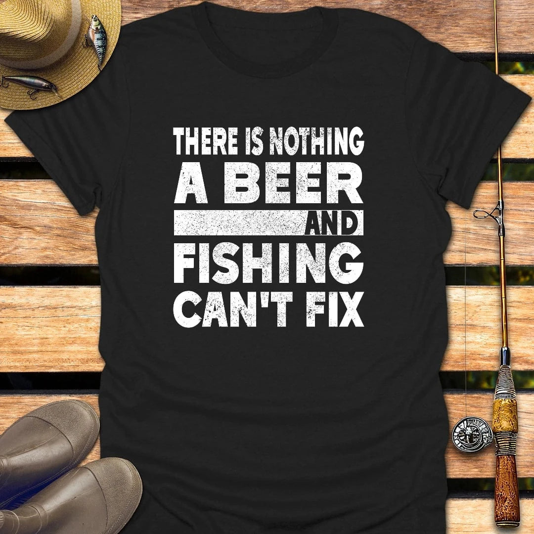 BEER & FISHING T-Shirt FISHING T-Shirt Black / S