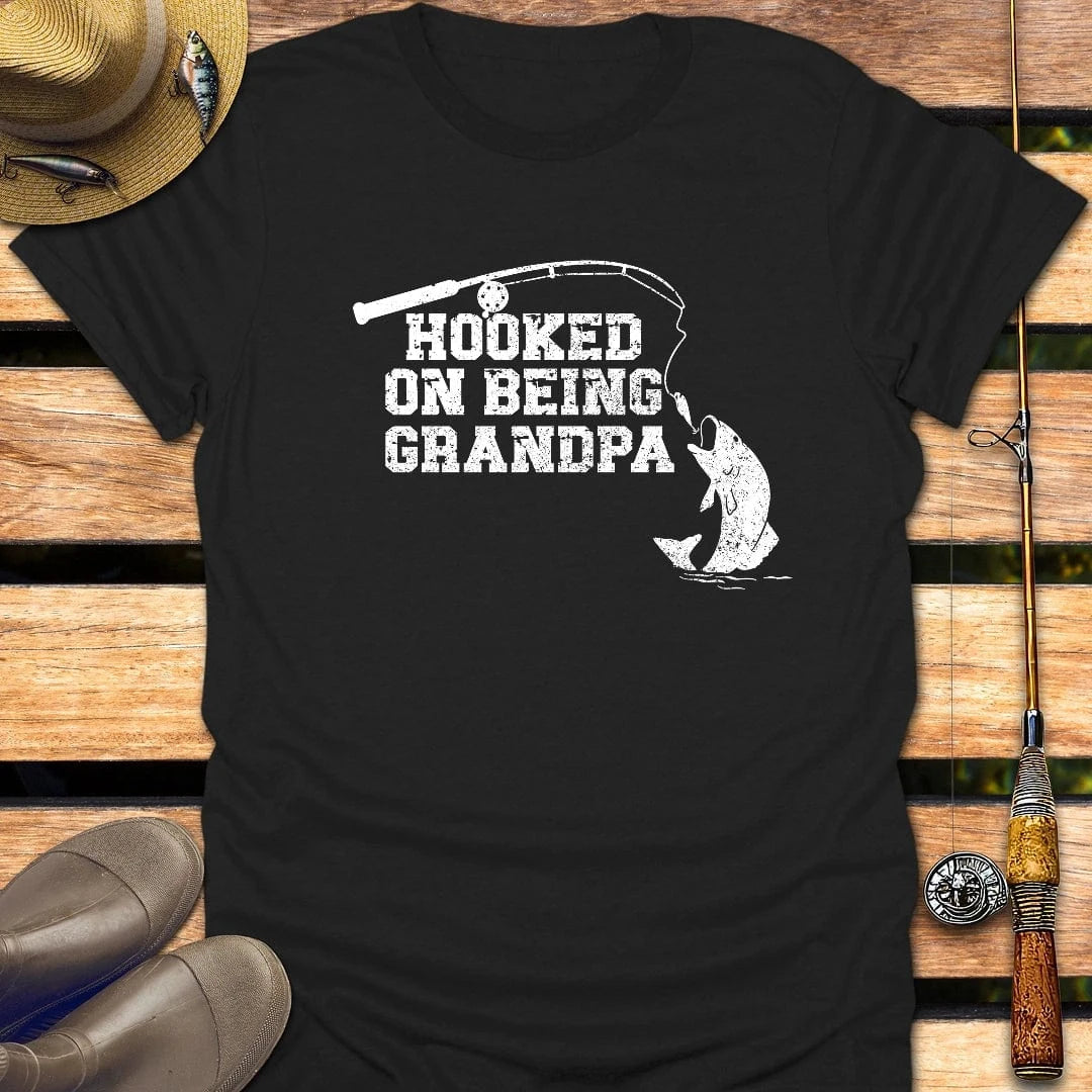 BEING GRANDPA T-Shirt FISHING T-Shirt Black / S