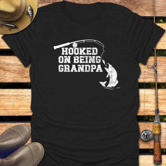 BEING GRANDPA T-Shirt FISHING T-Shirt Black / S