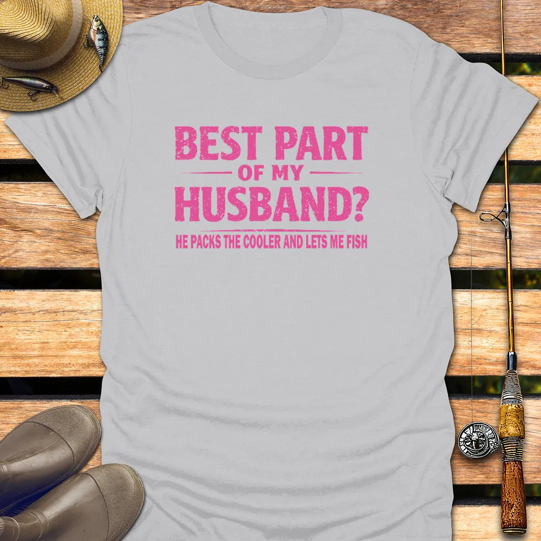 BEST PART OF MY HUSBAND T-Shirt FISHING T-Shirt Ice Grey / S