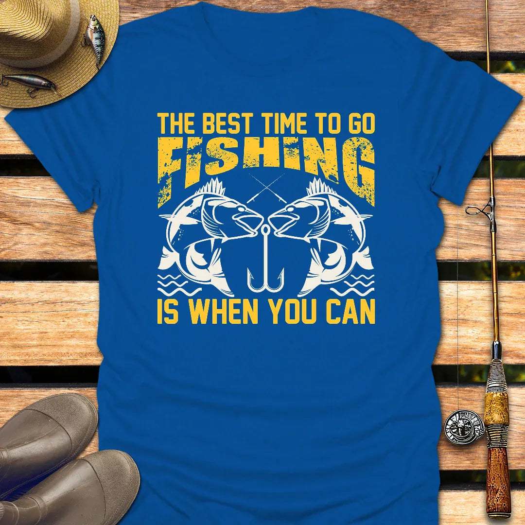 BEST TIME TO FISH T-Shirt FISHING T-Shirt Royal / S