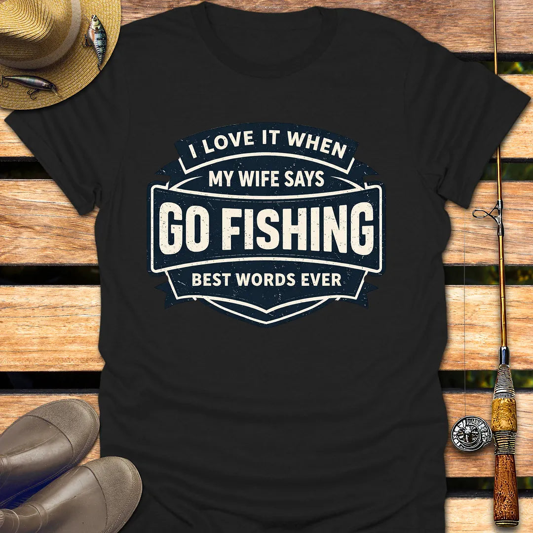 BEST WORDS EVER T-Shirt FISHING T-Shirt Black / S