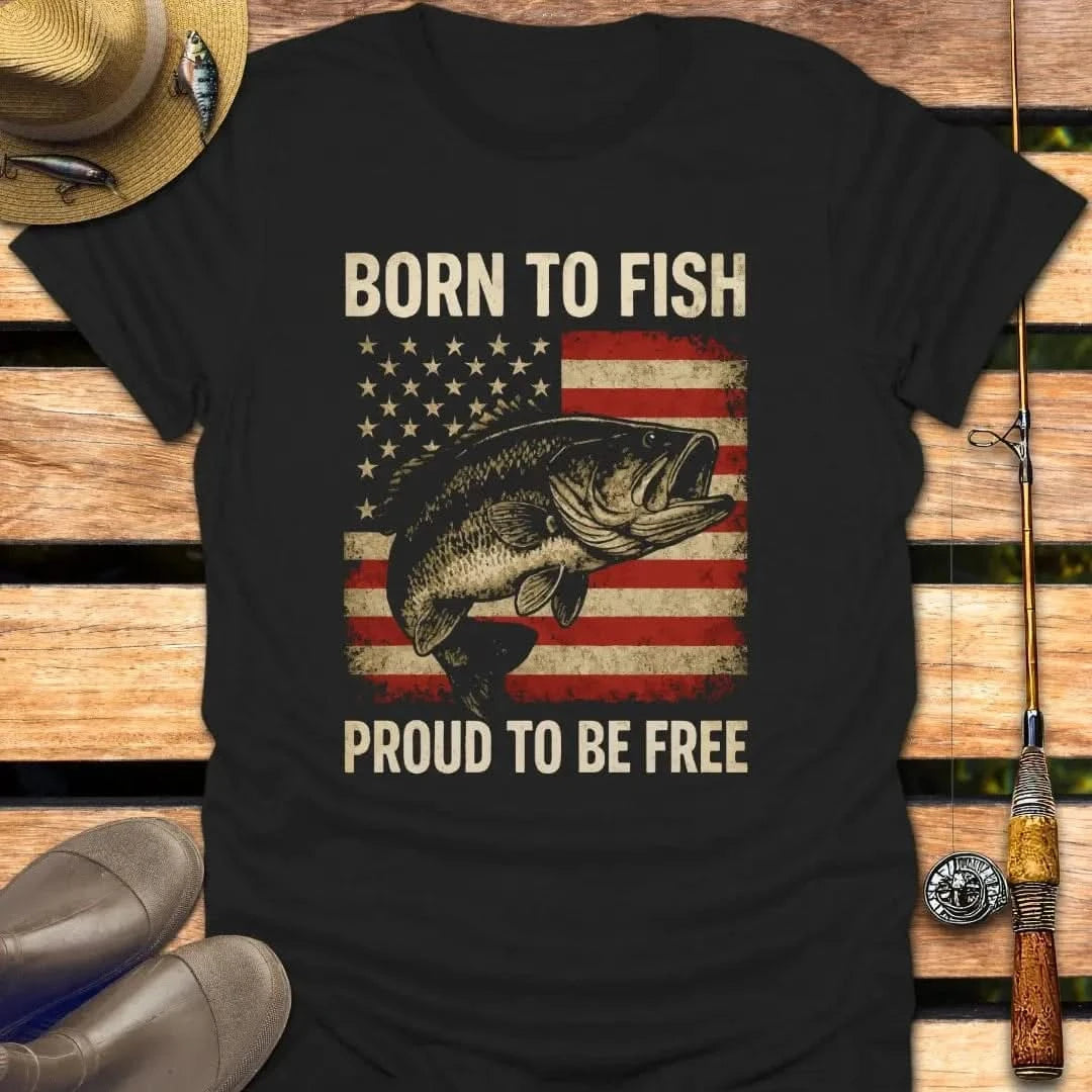 BORN TO FISH T-Shirt FISHING T-Shirt Black / S