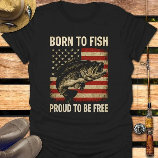 BORN TO FISH T-Shirt FISHING T-Shirt Black / S
