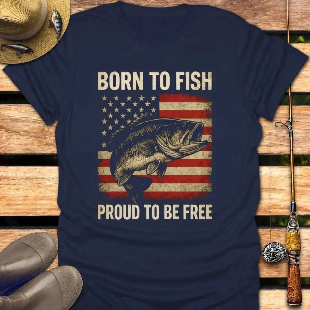 BORN TO FISH T-Shirt FISHING T-Shirt Navy / S