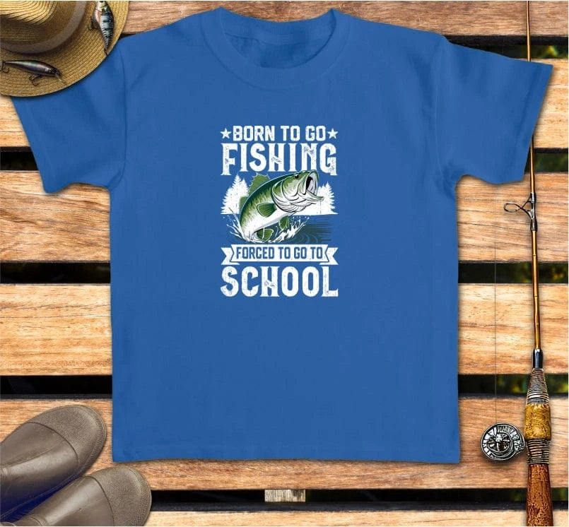 BORN TO GO FISHING - kid's tee FISHING Kids clothes Royal / XS