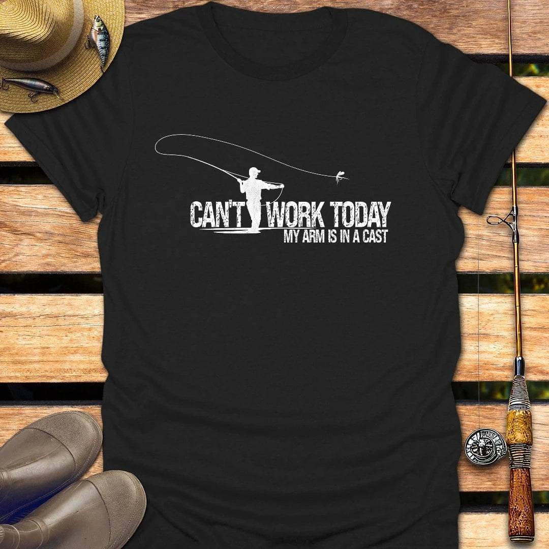 CAN'T WORK TODAY T-Shirt FISHING T-Shirt Black / S