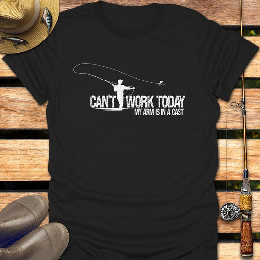 CAN'T WORK TODAY T-Shirt FISHING T-Shirt Black / S