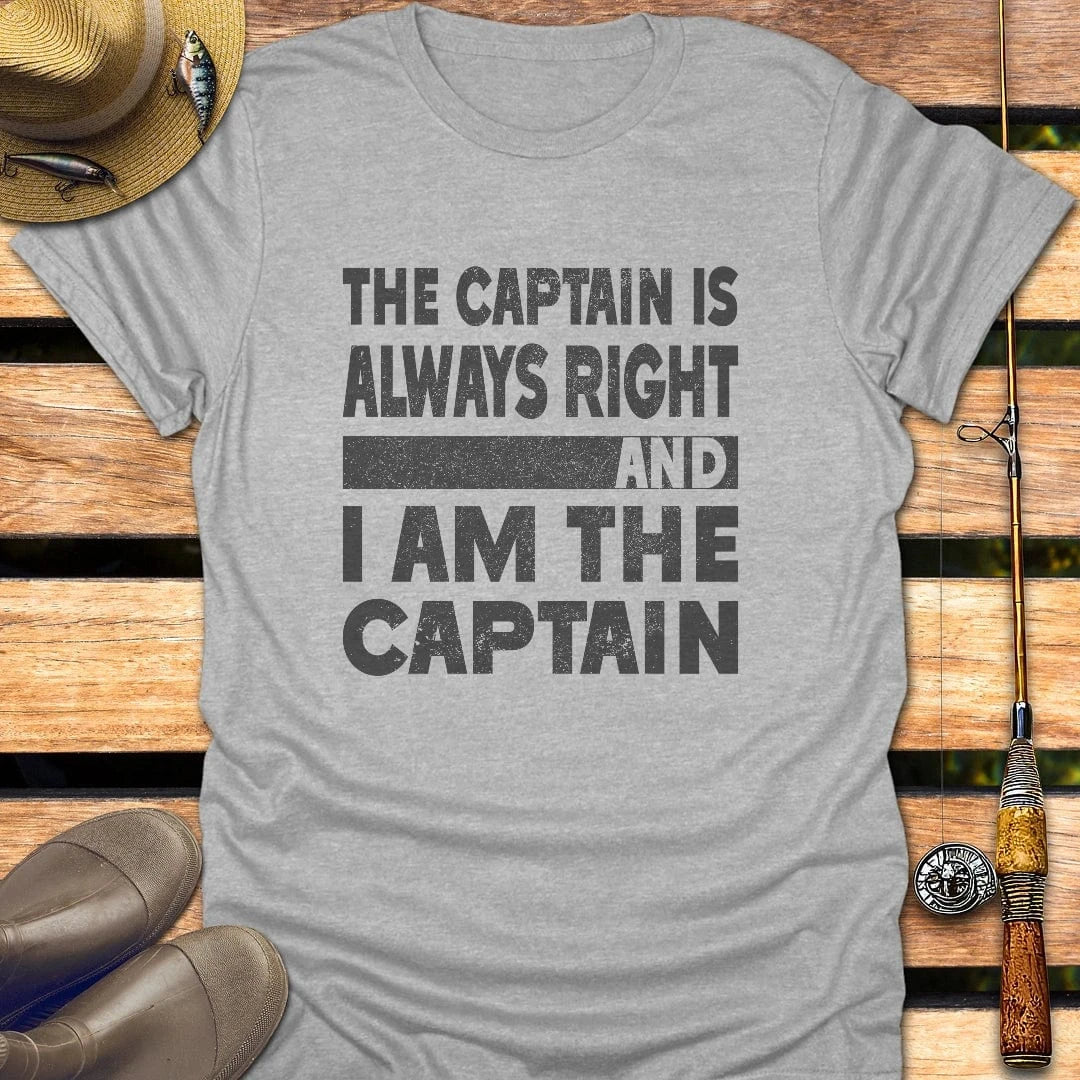 CAPTAIN IS RIGHT T-Shirt FISHING T-Shirt Sport Grey / S