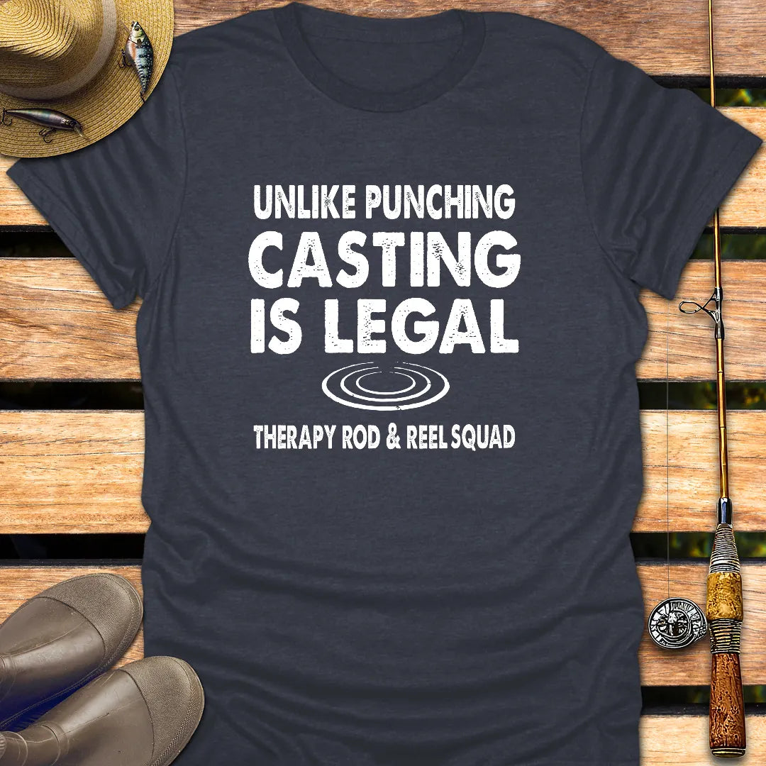 CASTING IS LEGAL T-Shirt FISHING T-Shirt Heather Navy / S