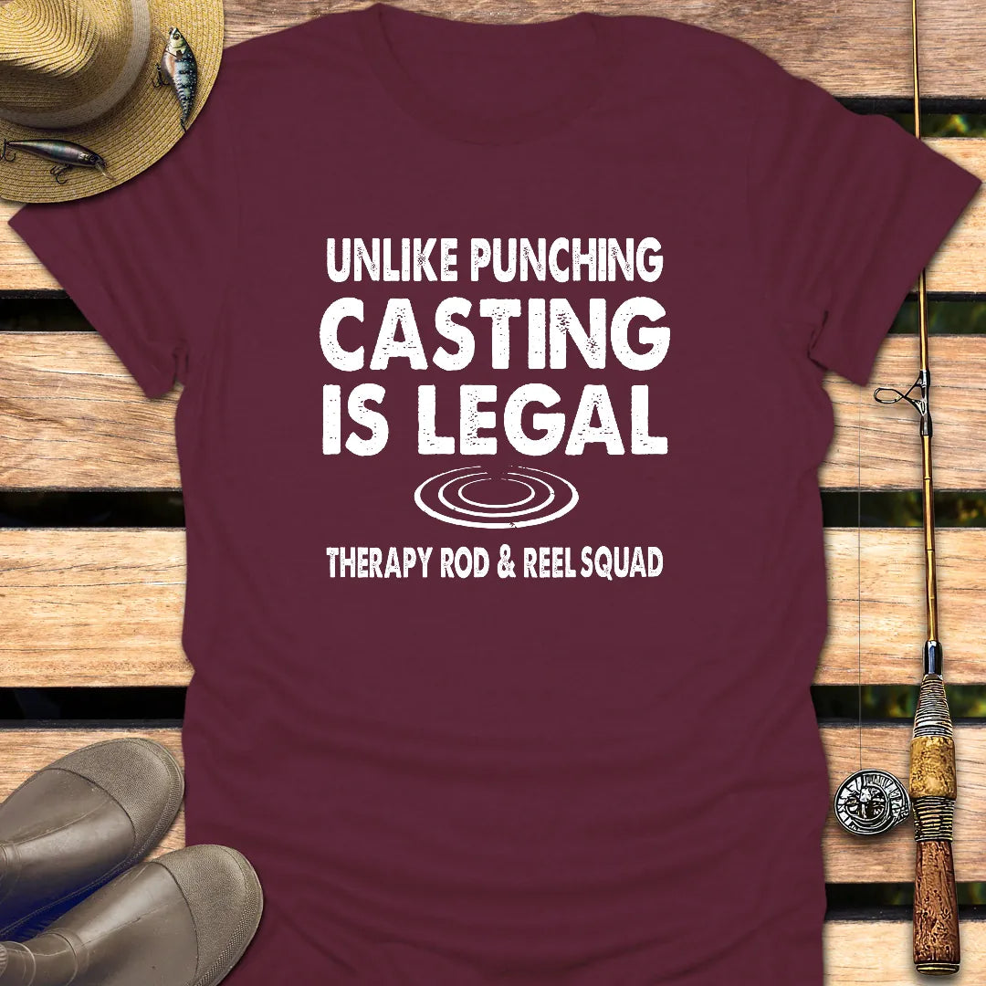 CASTING IS LEGAL T-Shirt FISHING T-Shirt Maroon / S