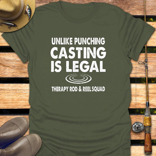 CASTING IS LEGAL T-Shirt FISHING T-Shirt Military Green / S