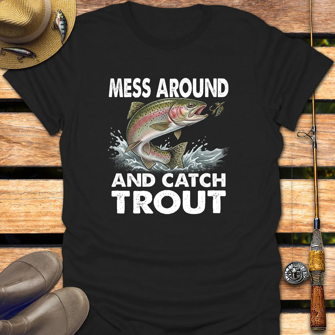 CATCH TROUT T-Shirt FISHING T-Shirt Black / S