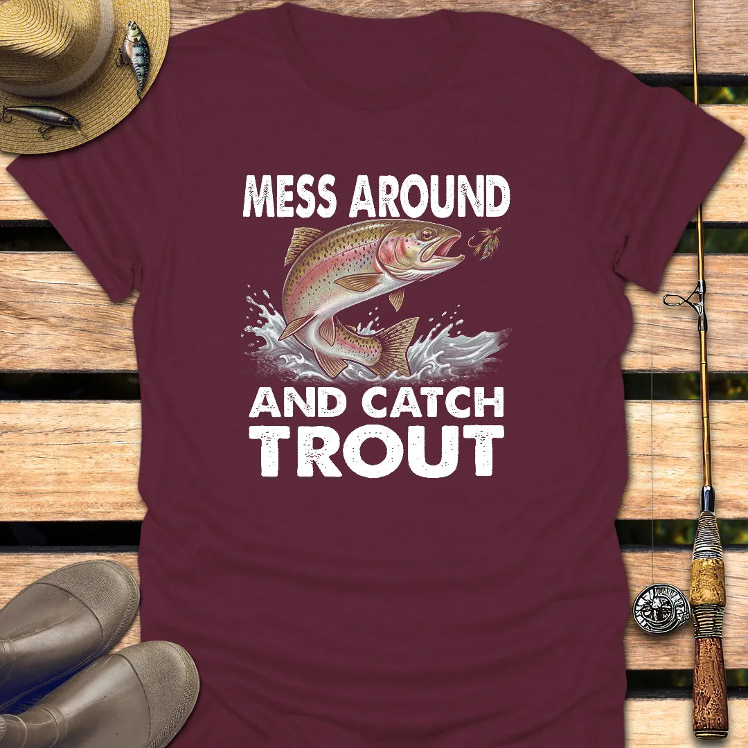 CATCH TROUT T-Shirt FISHING T-Shirt Maroon / S