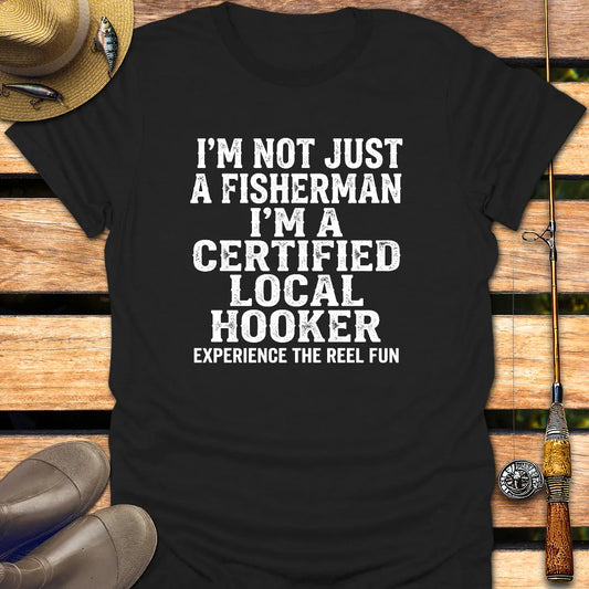 CERTIFIED LOCAL HOOKER T-Shirt FISHING T-Shirt Black / S