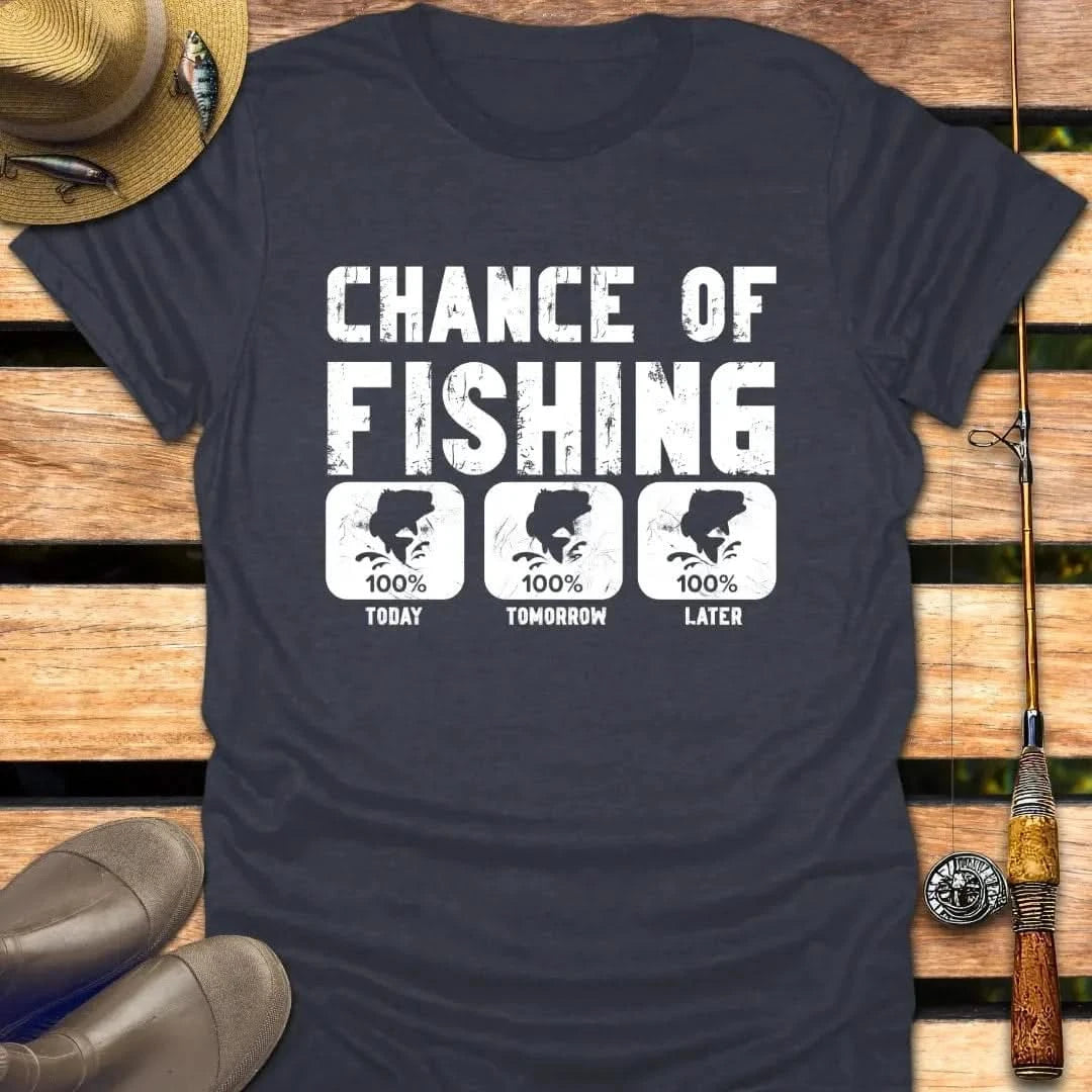 CHANCE OF FISHING T-Shirt FISHING T-Shirt Heather Navy / S