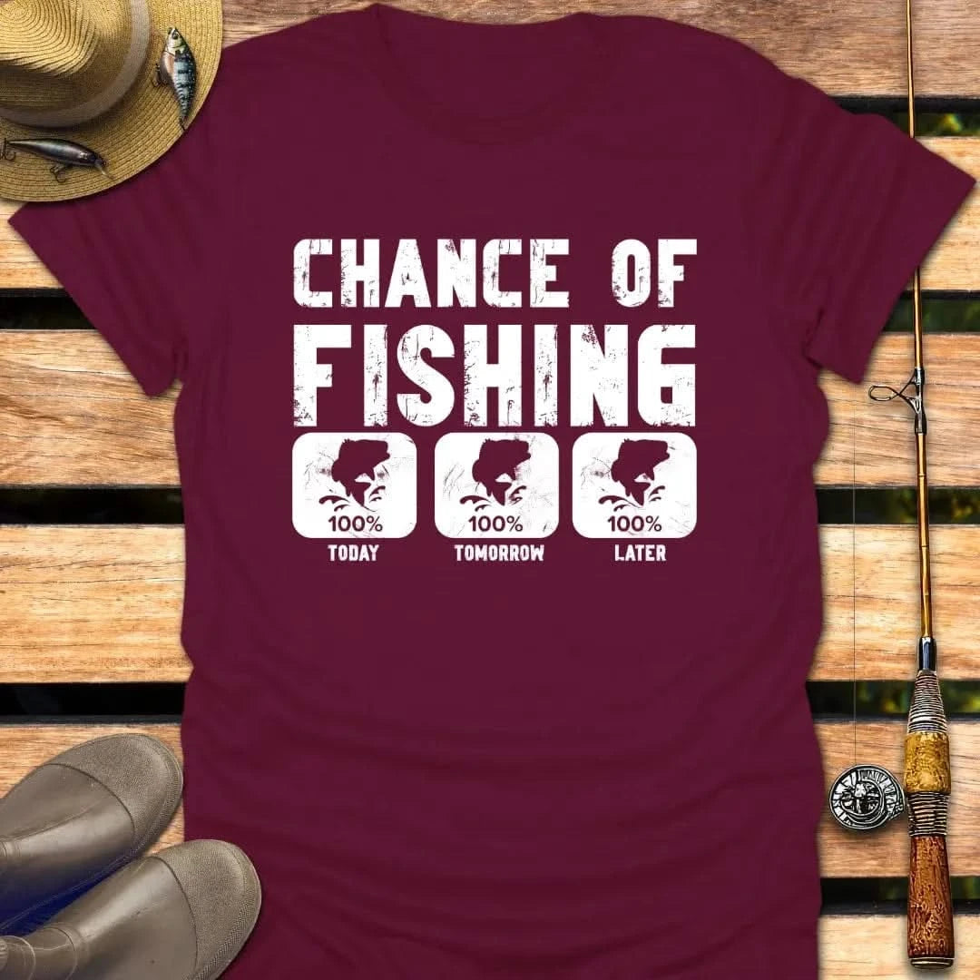 CHANCE OF FISHING T-Shirt FISHING T-Shirt Maroon / S