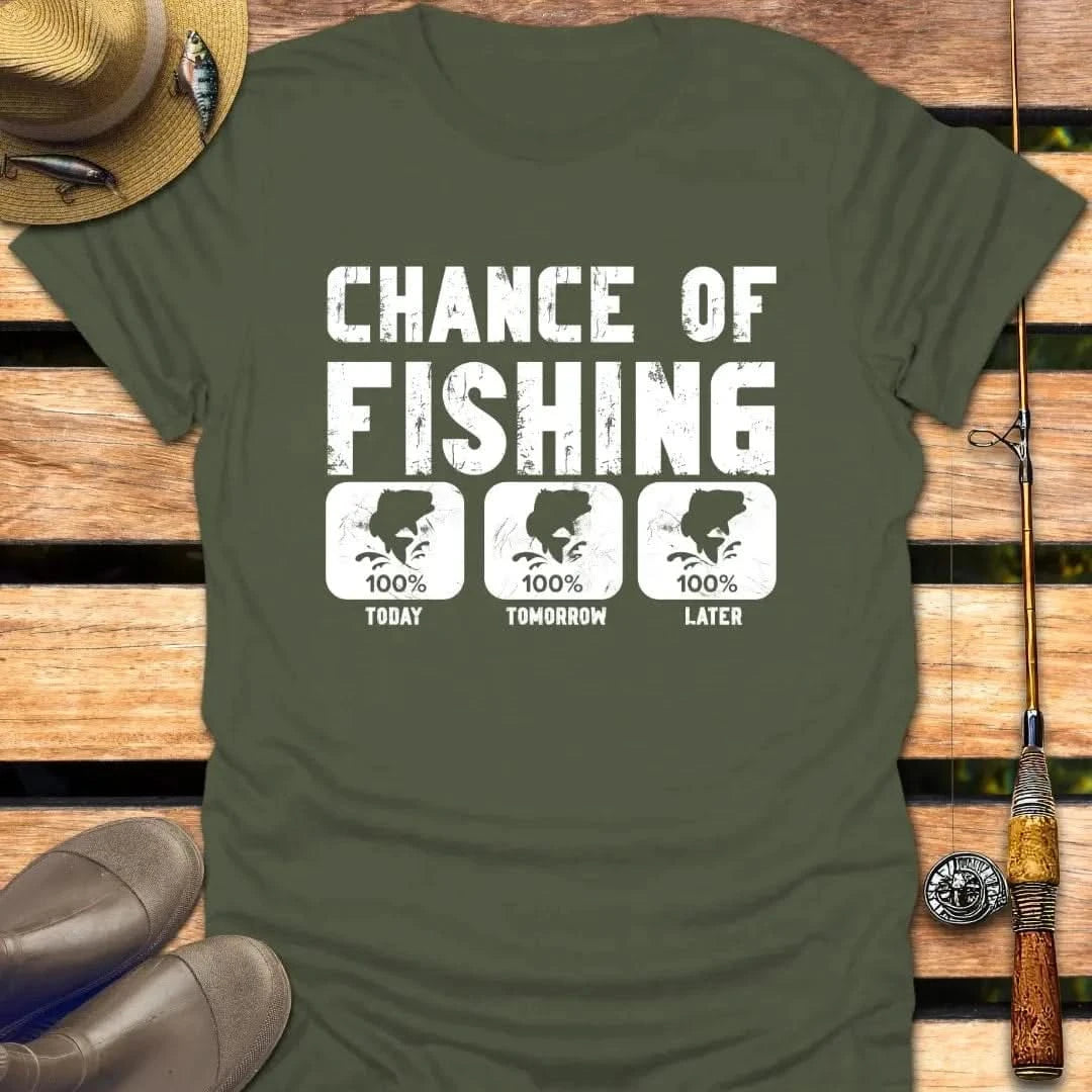 CHANCE OF FISHING T-Shirt FISHING T-Shirt Military Green / S