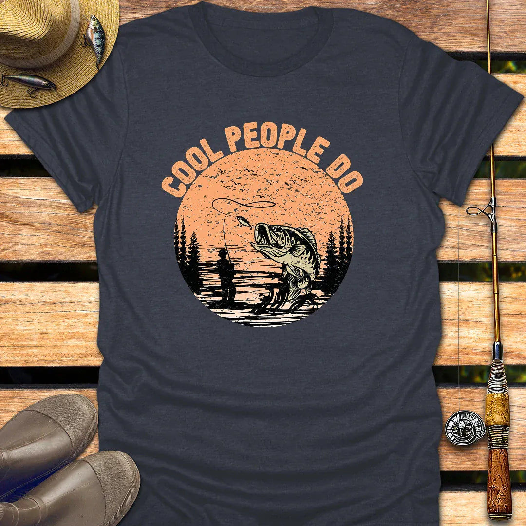 COOL PEOPLE DO T-Shirt FISHING T-Shirt Heather Navy / S