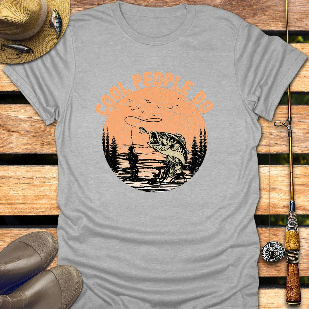 COOL PEOPLE DO T-Shirt FISHING T-Shirt Sport Grey / S