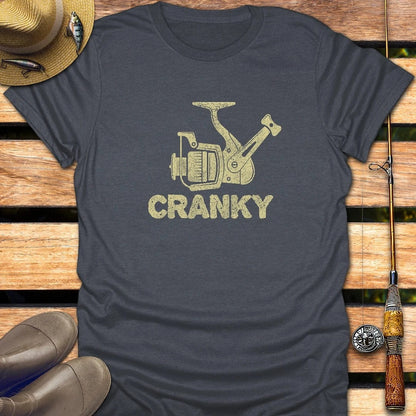 CRANKY T-Shirt FISHING T-Shirt Dark Heather Grey / S