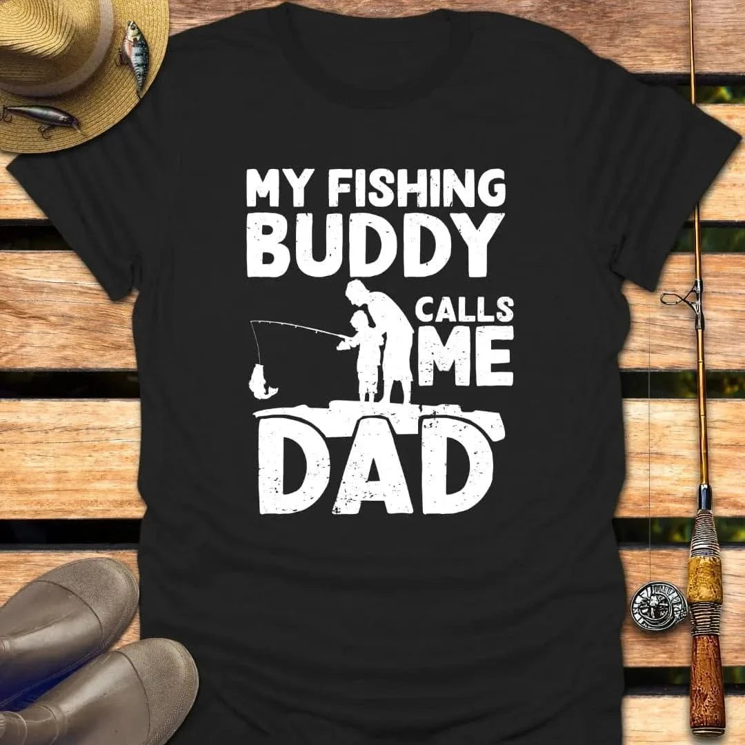 DAD BUDDY T-Shirt FISHING T-Shirt Black / S