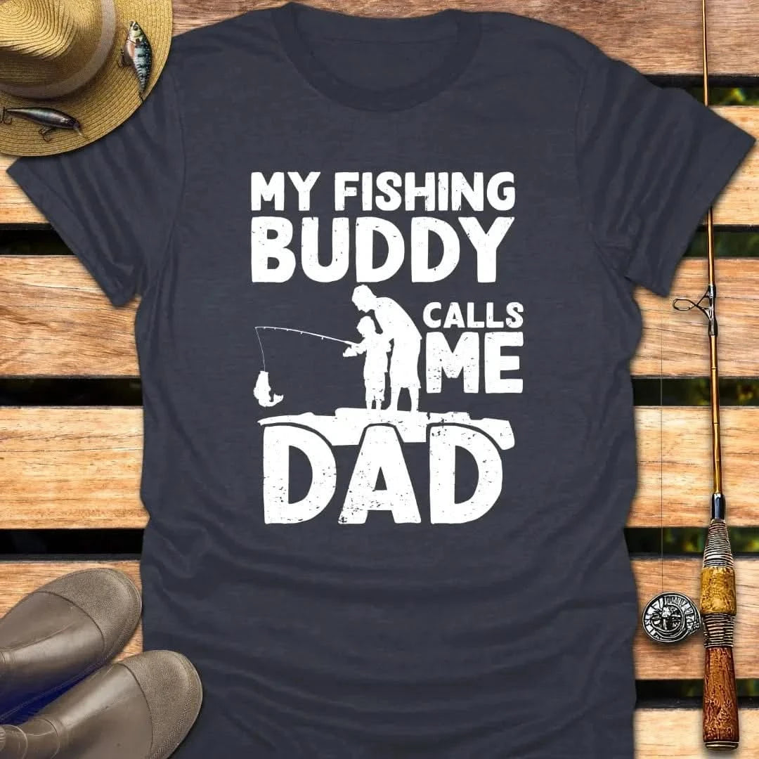 DAD BUDDY T-Shirt FISHING T-Shirt Heather Navy / S
