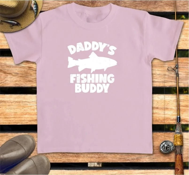 DADDY'S FISHING BUDDY - kid's tee FISHING Kids clothes Light Pink / XS