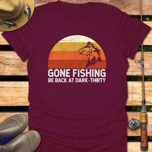 DARK THIRTY T-Shirt FISHING T-Shirt Maroon / S
