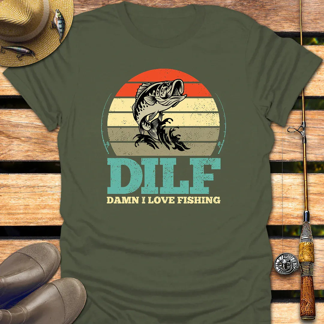 DILF T-Shirt FISHING T-Shirt Military Green / S