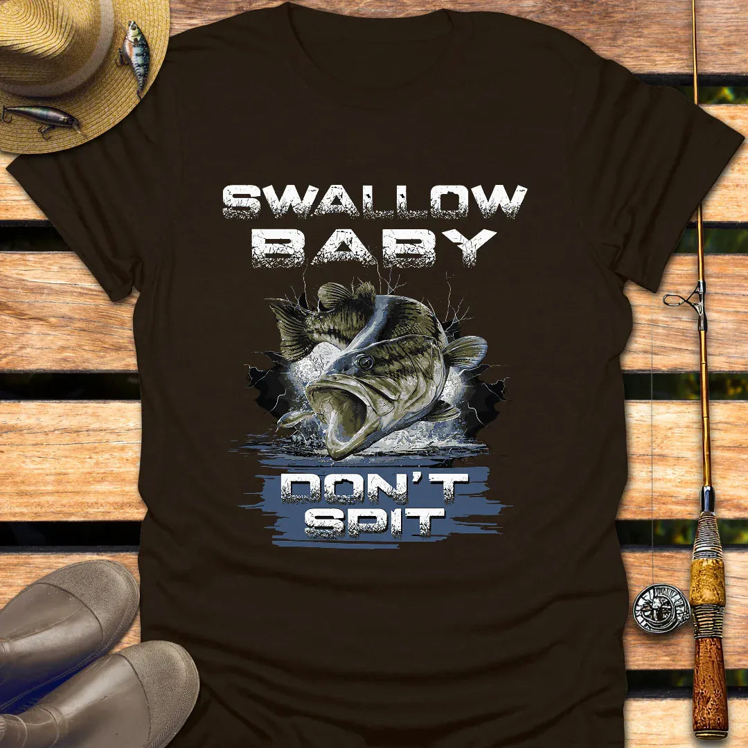 DON'T SPIT T-Shirt FISHING T-Shirt Dark Chocolate / S