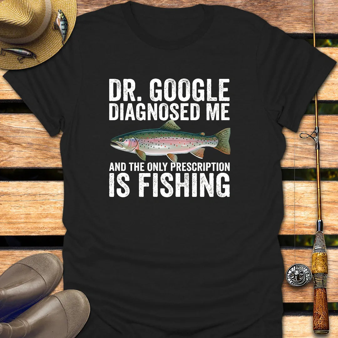 Dr. GOOGLE T-Shirt FISHING T-Shirt Black / S