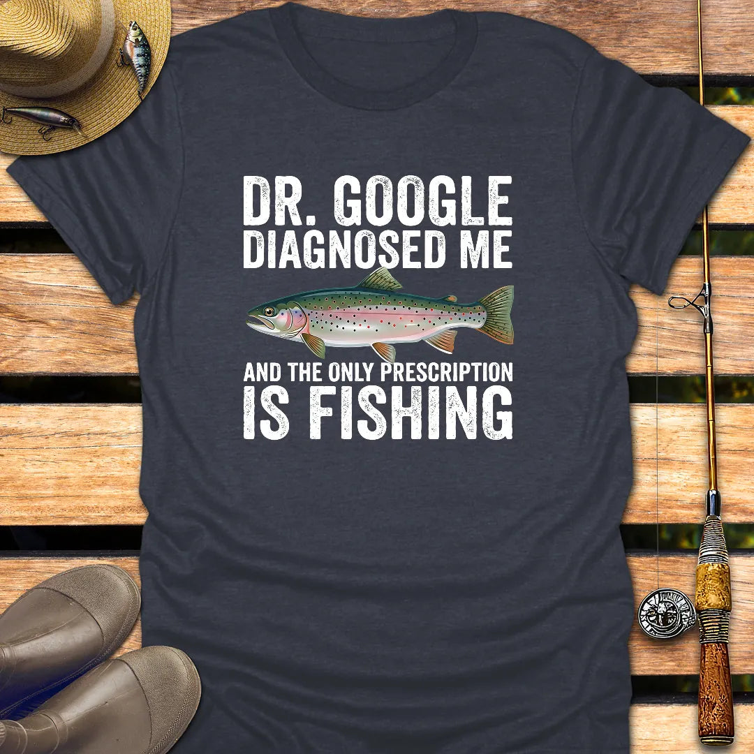 Dr. GOOGLE T-Shirt FISHING T-Shirt Heather Navy / S