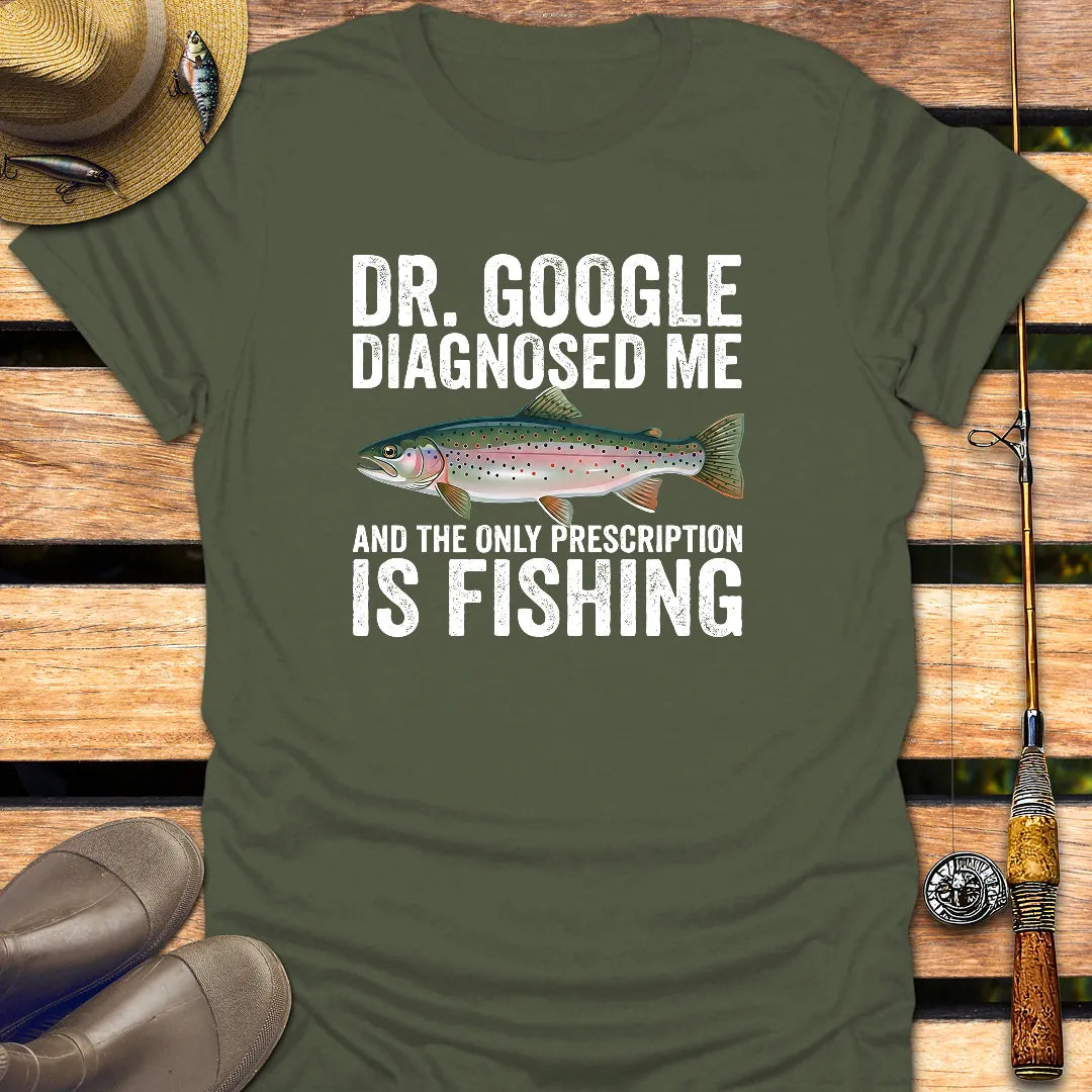 Dr. GOOGLE T-Shirt FISHING T-Shirt Military Green / S