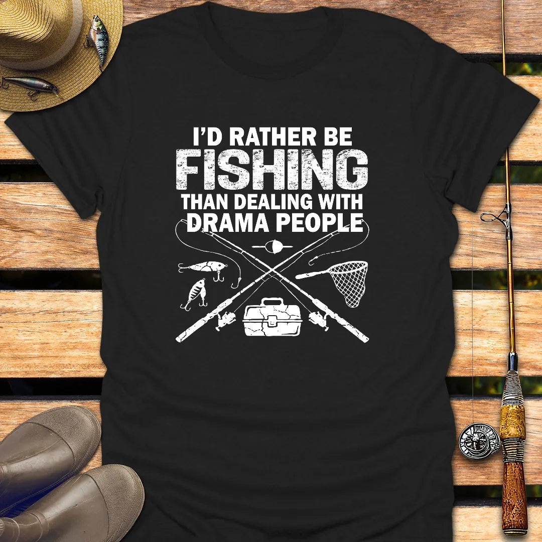 DRAMA PEOPLE T-Shirt FISHING T-Shirt Black / S