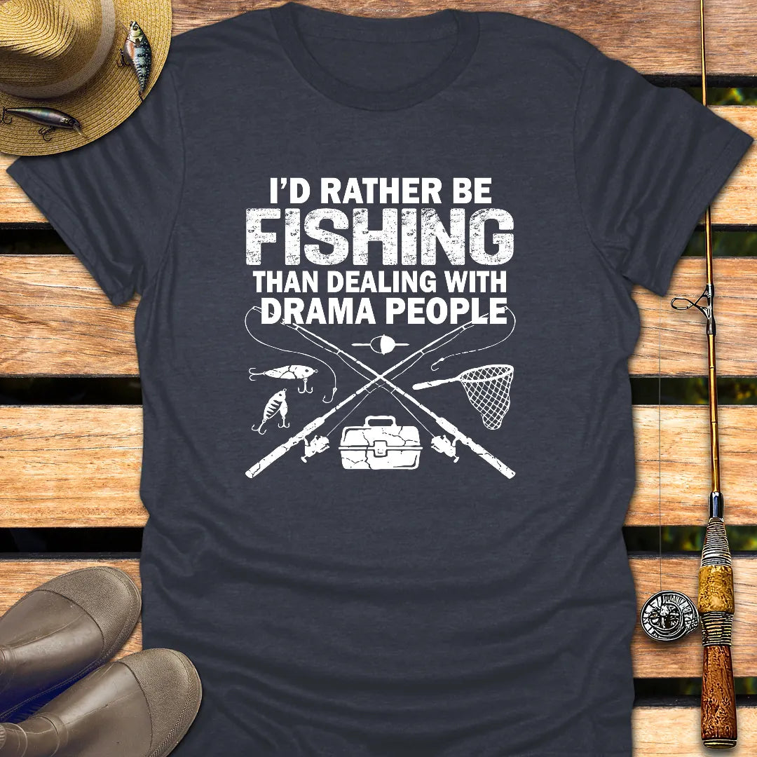 DRAMA PEOPLE T-Shirt FISHING T-Shirt Heather Navy / S