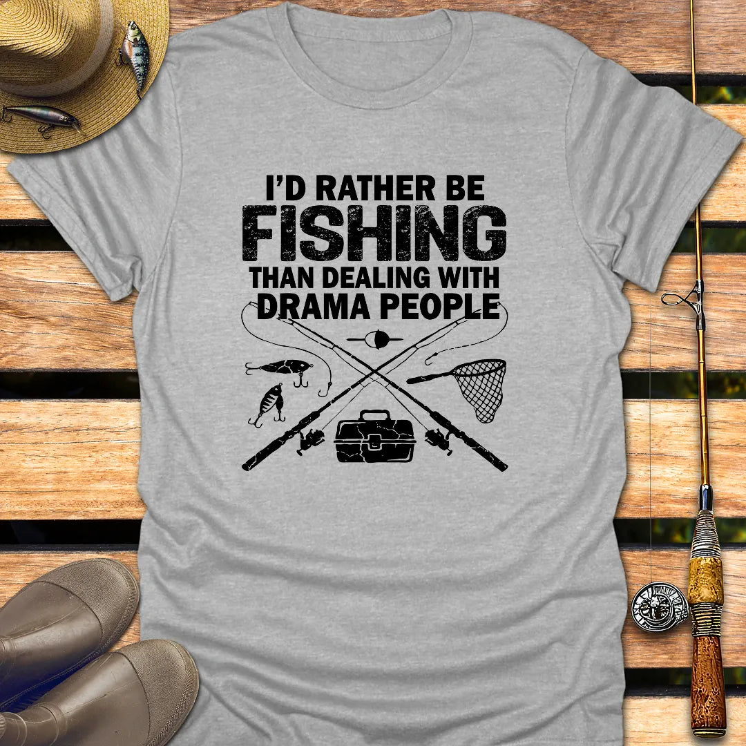 DRAMA PEOPLE T-Shirt FISHING T-Shirt Sport Grey / S