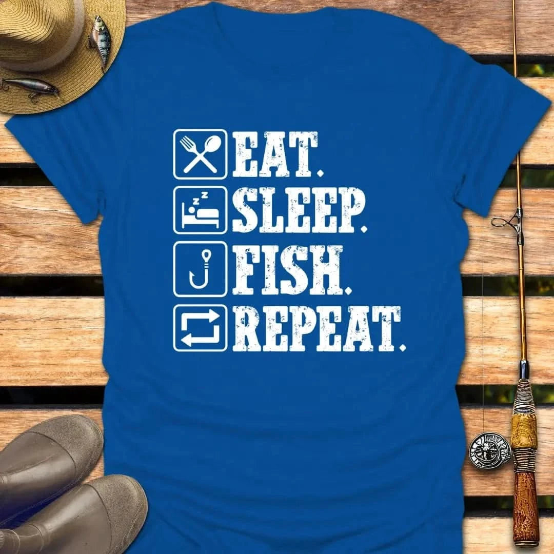 EAT SLEEP FISH REPEAT T-Shirt FISHING T-Shirt Royal / S