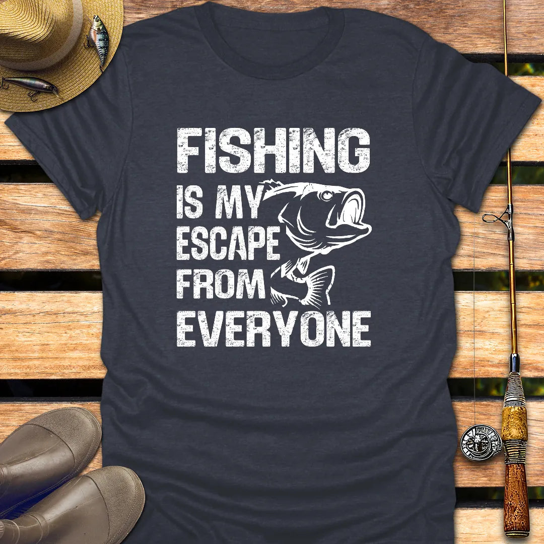 ESCAPE FROM EVERYONE T-Shirt FISHING T-Shirt Heather Navy / S