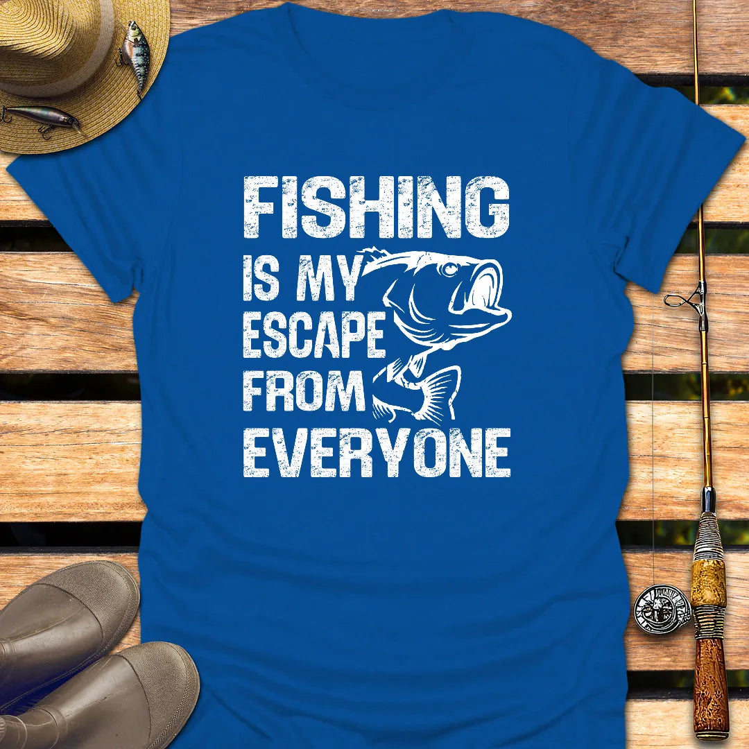 ESCAPE FROM EVERYONE T-Shirt FISHING T-Shirt Royal / S