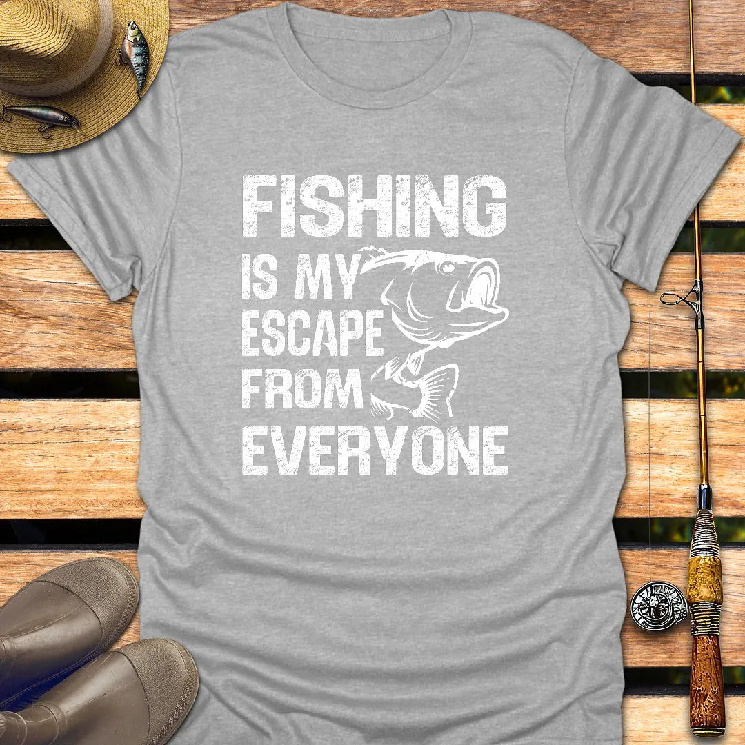 ESCAPE FROM EVERYONE T-Shirt FISHING T-Shirt Sport Grey / S
