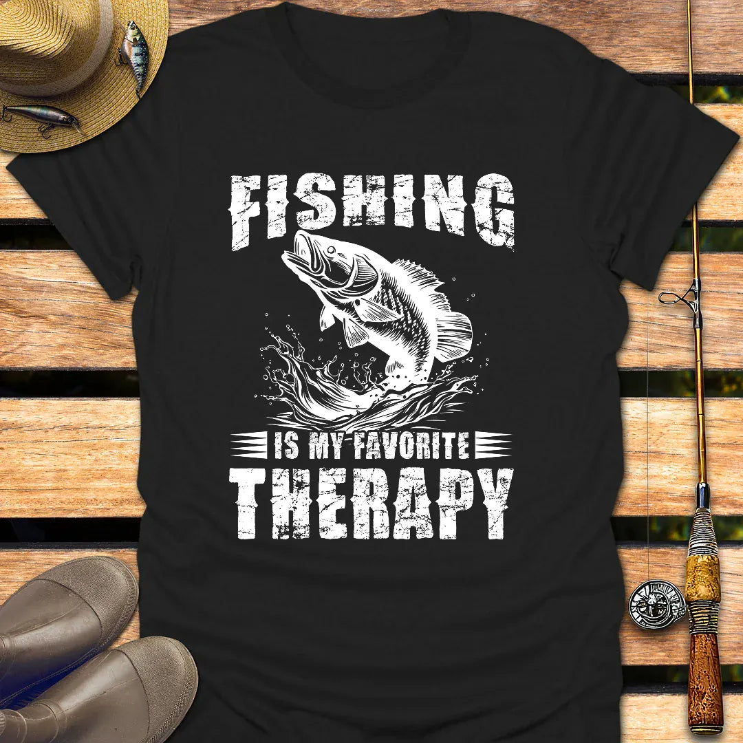 FAVORITE THERAPY T-Shirt FISHING T-Shirt Black / S