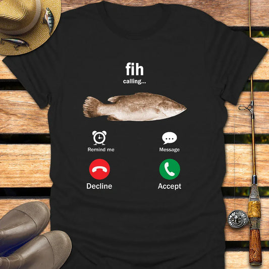 FIH CALLING T-Shirt FISHING T-Shirt Black / S
